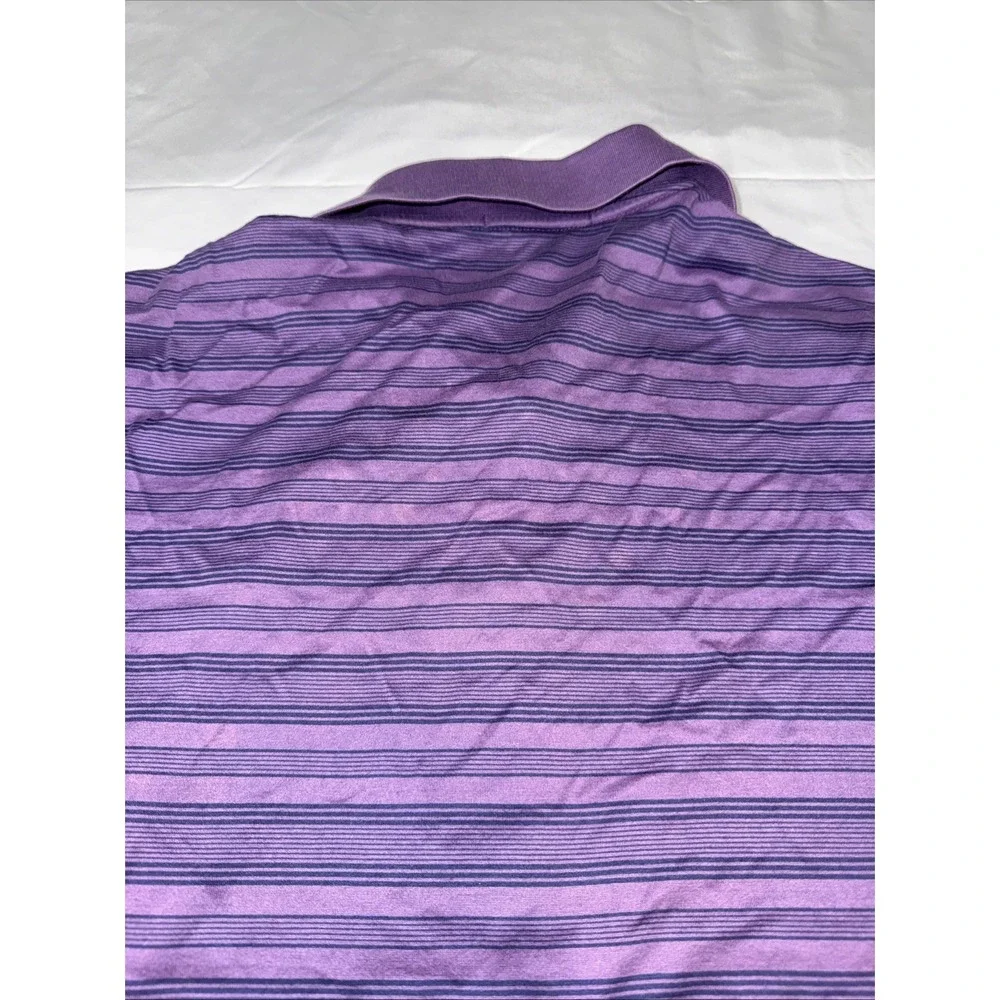 Peter Millar Kapalua Cotton Polo Golf Shirt Sz XXL Purple/Navy Striped